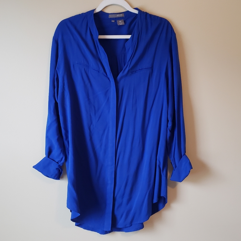 Nordstrom bright blue tunic blouse